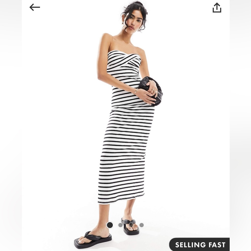 ASOS DESIGN twist front bandeau bodycon midaxi NWT